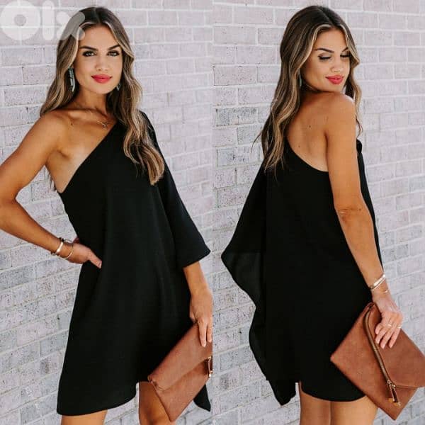 dress black fuĺl lycra one shoulder s to xxL 0