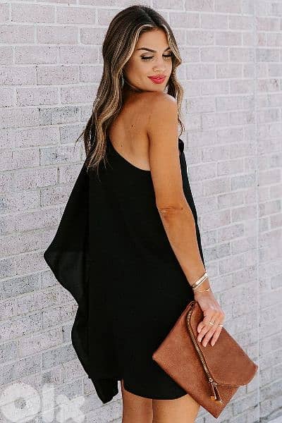 dress black fuĺl lycra one shoulder s to xxL 1