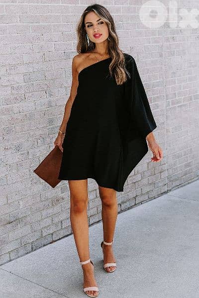 dress black fuĺl lycra one shoulder s to xxL 2