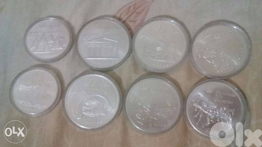 Set of Eight Silver Memorial Olympis year 1976 0