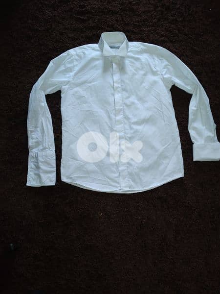 men white shirt double cuff wing collar m to xxL 2