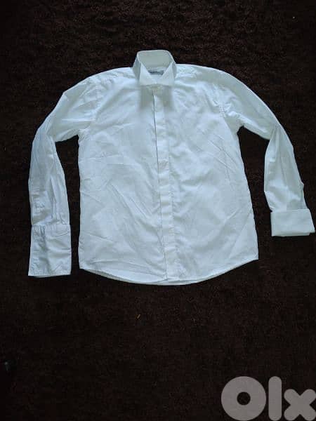 men white shirt double cuff wing collar m to xxL 3