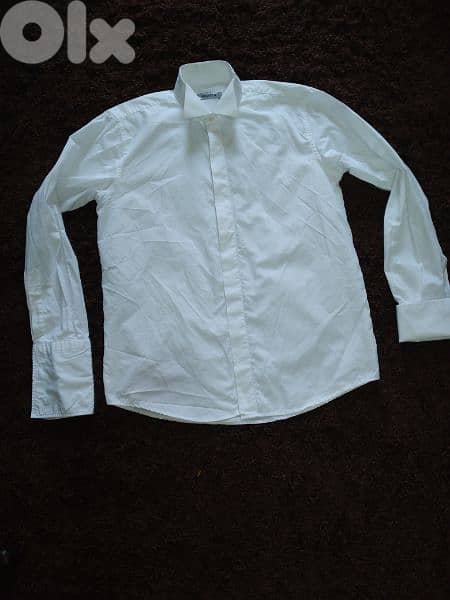 men white shirt double cuff wing collar m to xxL 5