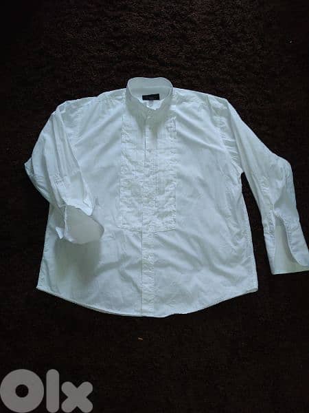 shirt Michelson London M to xxL pleated swing collar double cuff 7