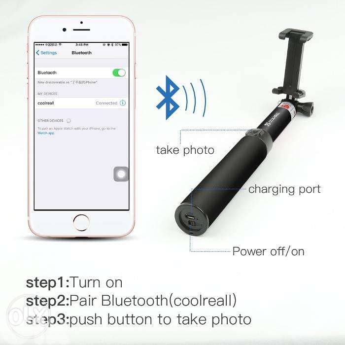 Coolreall bluetooth Selfie Stick Monopod / 2$ DELIVERY 3