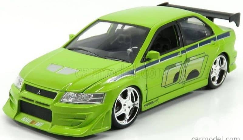 Mitsubishi Lancer Evo VII (Fast And Furious) diecast car model 1:24. 0