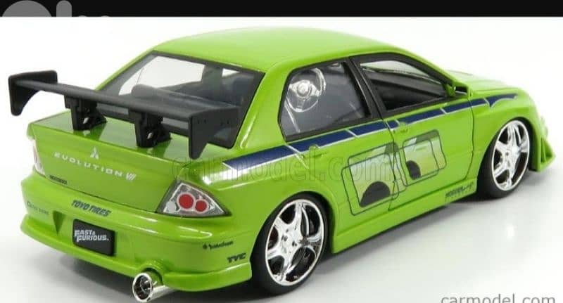 Mitsubishi Lancer Evo VII (Fast And Furious) diecast car model 1:24. 1