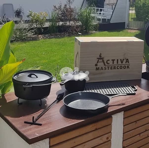 ACTIVA Dutch oven set, 7 pieces, pot, pan (cast iron) 0