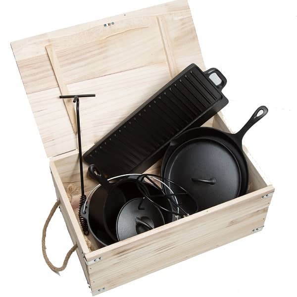 ACTIVA Dutch oven set, 7 pieces, pot, pan (cast iron) 1