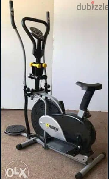 Cardio fat burner 4 in 1 Elliptical And bike plus dumbbells & twister 0