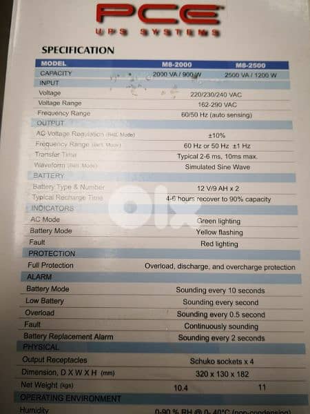 Ups pce 1500va 600 w 5