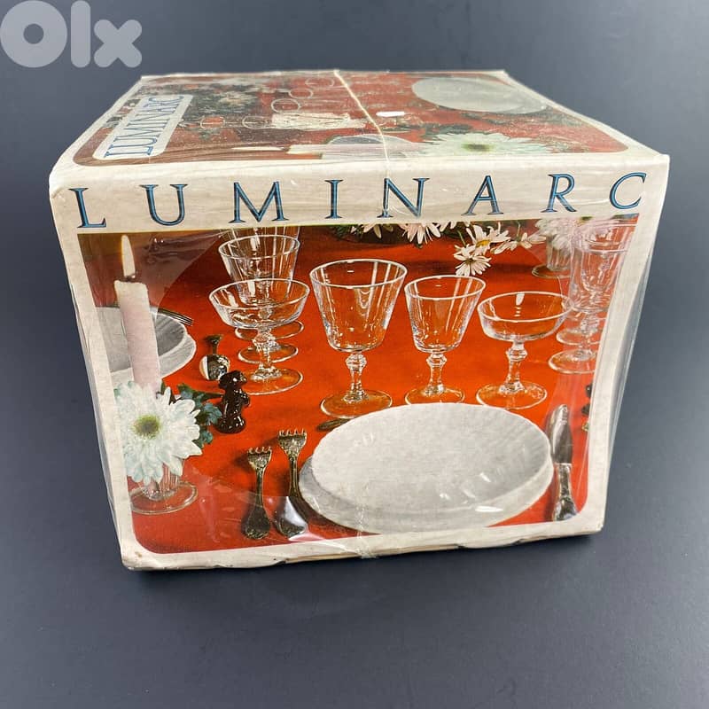 Set of 4 Luminarc Rivoli J G Durand France White Etched 0
