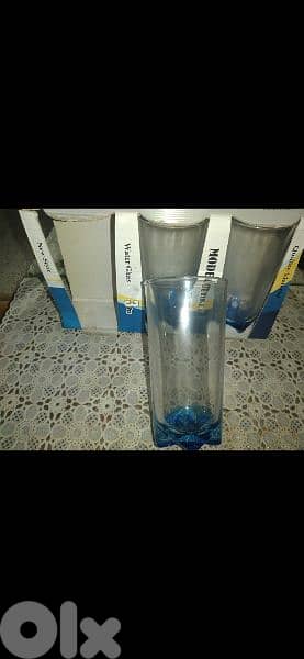 glasses blue only 6 pieces left crystal 2