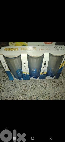 glasses blue only 6 pieces left crystal 4