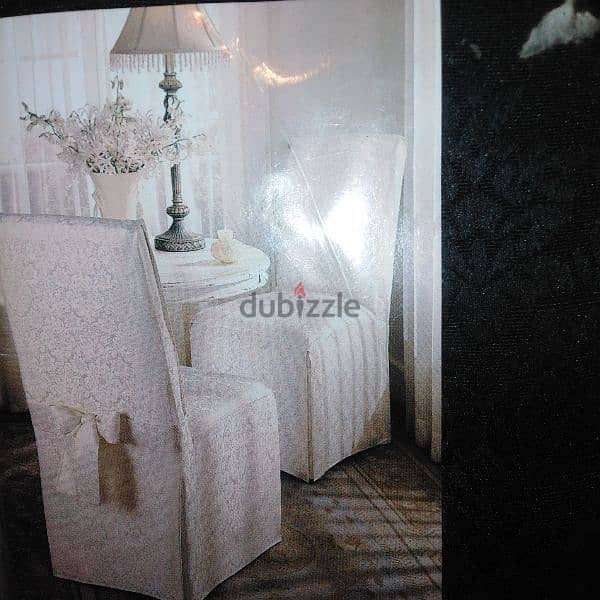 black chair cover with design set ( 2 pieces) 0