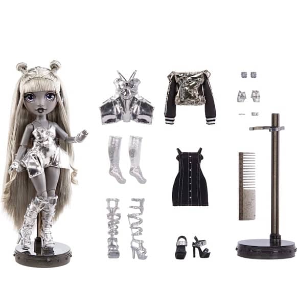 Rainbow High Shadow Series 1 Luna Madison- Grayscale Fashion Doll 1