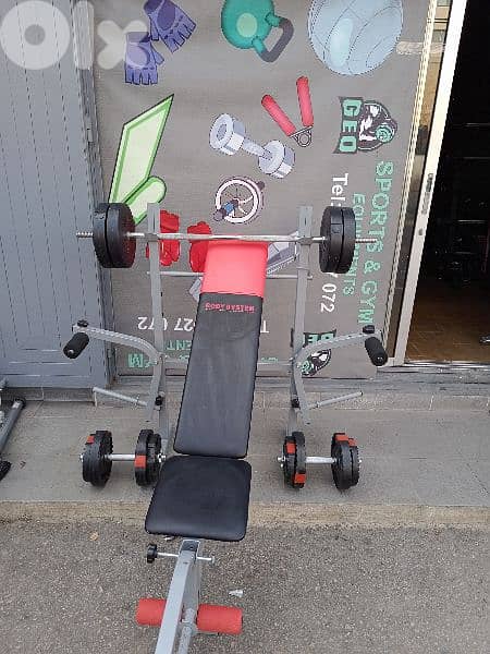 full Home gym set only 150$ طط 03027072 معدات للتمرين في المنزل كاملة 0