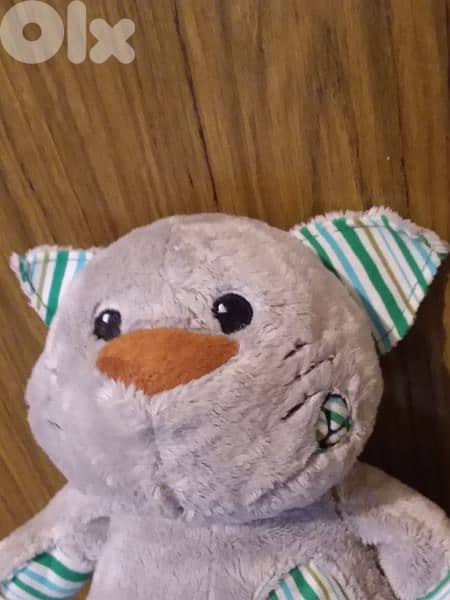 QUIRON CAT gray & green PLUSH great FAMOSA toy, height 40 Cm=12$ 1