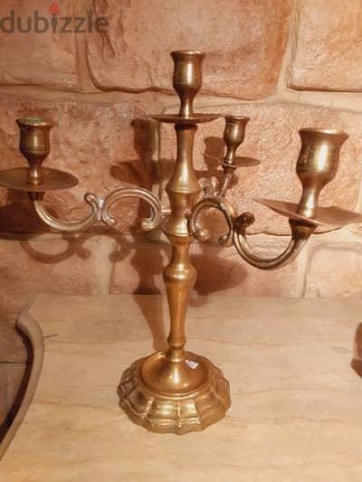 شمعدان نحاس أصفر أنتيك وزن ثقيل