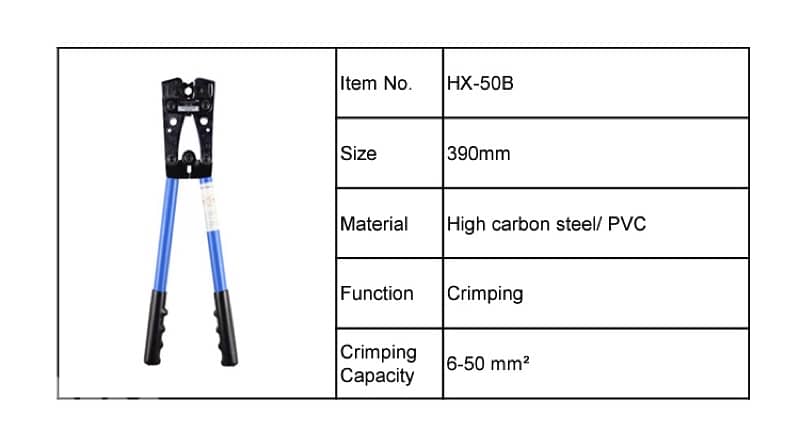 Crimping Tool 6mm to 50 mm 0