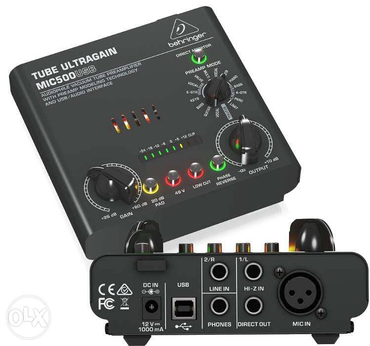 Behringer MIC500USB Tube Microphone Preamp Vacuum Tube Preamp 1