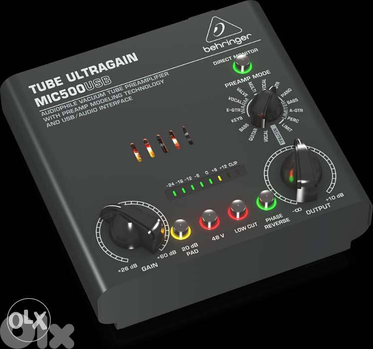 Behringer MIC500USB Tube Microphone Preamp Vacuum Tube Preamp 3