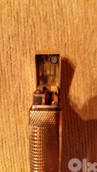 old dunill lighter gold plate orijinal