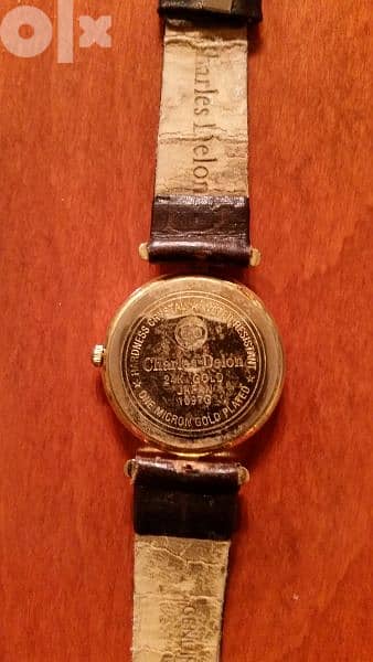 gold plate charels delon christal  japan geniune leather