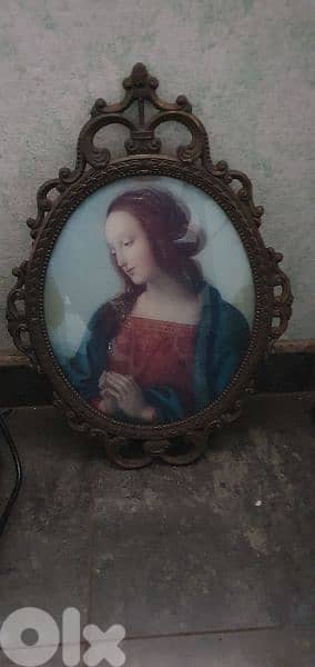 antique tablue paint on glass  cader copper  italy 0