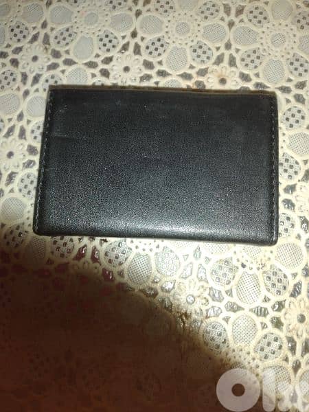 holder for businesscard black leather 2