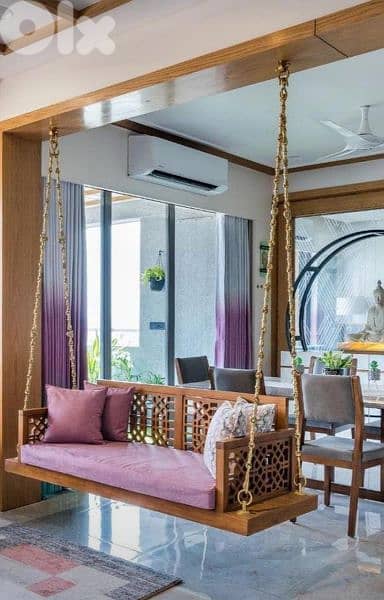 Indoor Wooden Swing مرجوحة خشب 5