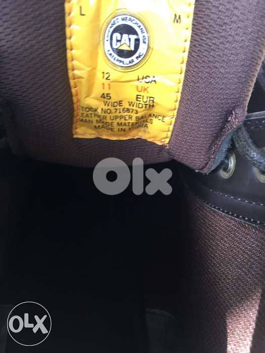 Caterpillar dark brown leather boots size 45 1