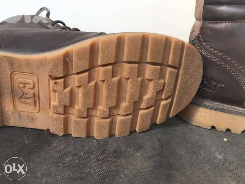 Caterpillar dark brown leather boots size 45 3