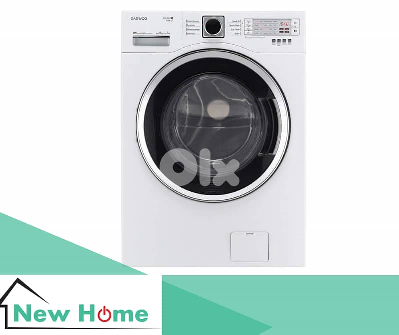 Daewoo white washer dryer 9/7kg washing machine غسالة نشافة كورية 0