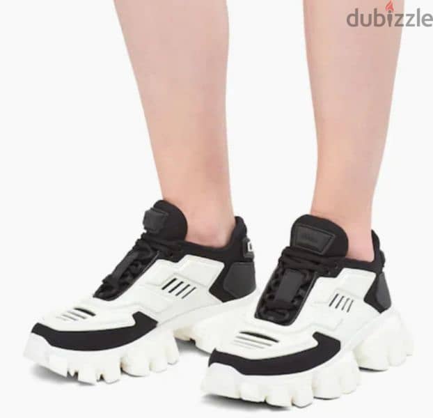 prada shoes thunder black and white 1