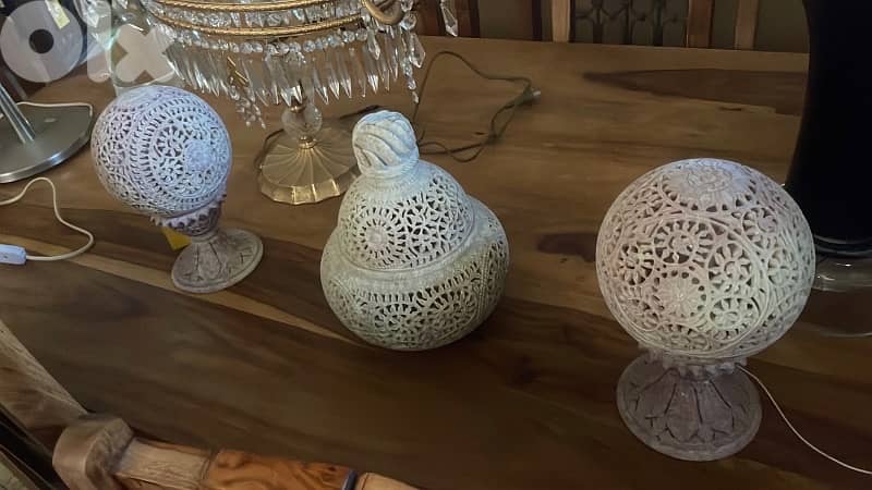 set of 3 pieces of engraved rock handmade 0