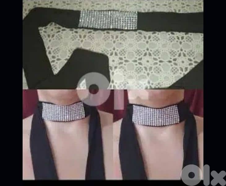 chiffon necklace with bling bling 0