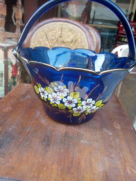 سلة زجاج كحلي مرتب 1