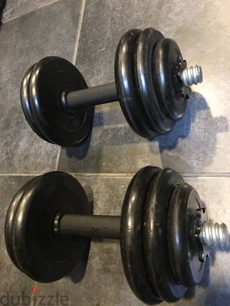 adjustable dambells rubber like new we have also all sports equipment 2