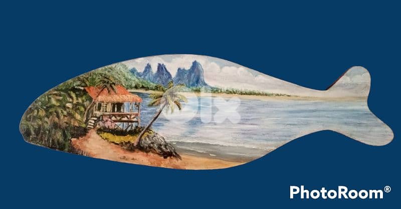 5 beautiful and unique old oil paintings on Mahogany wood 2