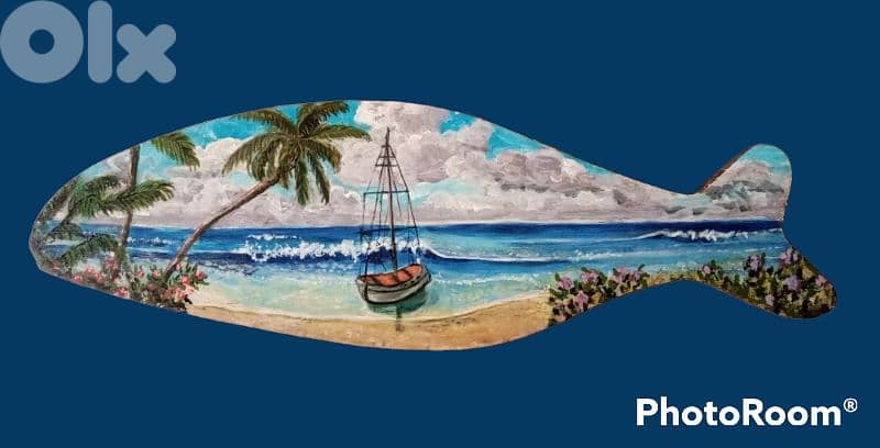 5 beautiful and unique old oil paintings on Mahogany wood 4