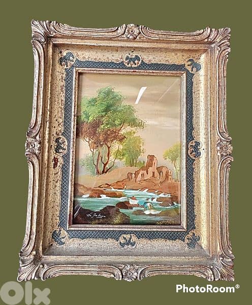 19th. century French miniature painting on red copper 0