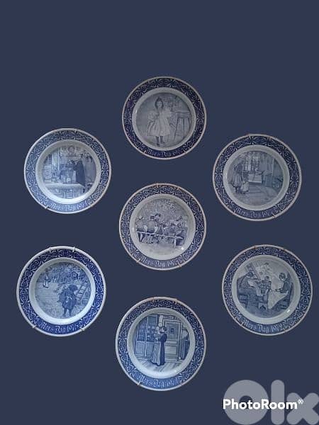 1971 till 1983 collection of porcelain wall plates hand painted 0
