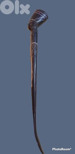 Antique Shoe Horn with head of queen Nefertiti in genuine buffalo horn 1