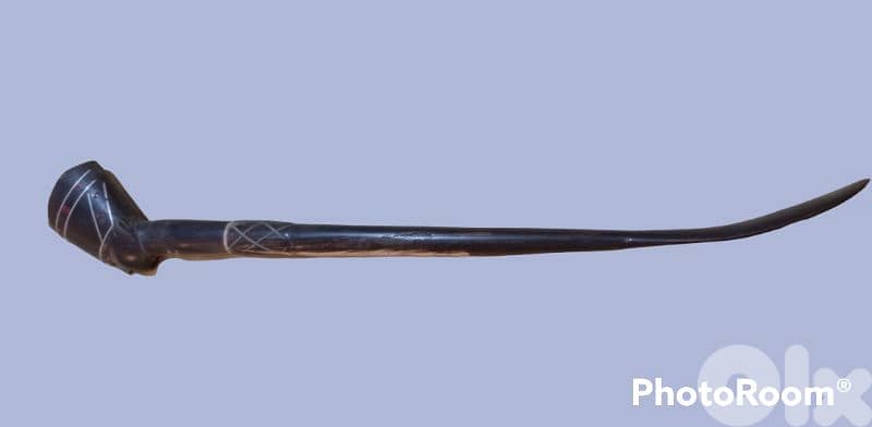 Antique Shoe Horn with head of queen Nefertiti in genuine buffalo horn 2