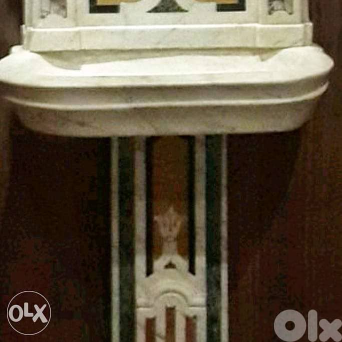 Magnificient antique italian polychrome marble wall fountain. 4