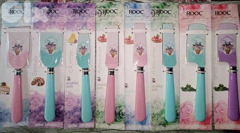 floral desserts and sweets plates and knifes 2