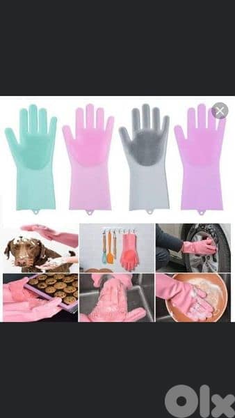 multipurpose thick silicone gloves 3$ 9
