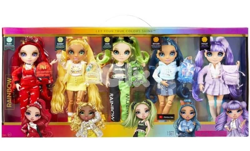 Rainbow High Junior Jr High Exclusive 5 Fashion Doll Set 0