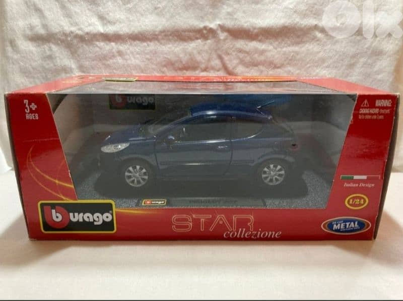 Peugeot 207 diecast car model 1:24. 6